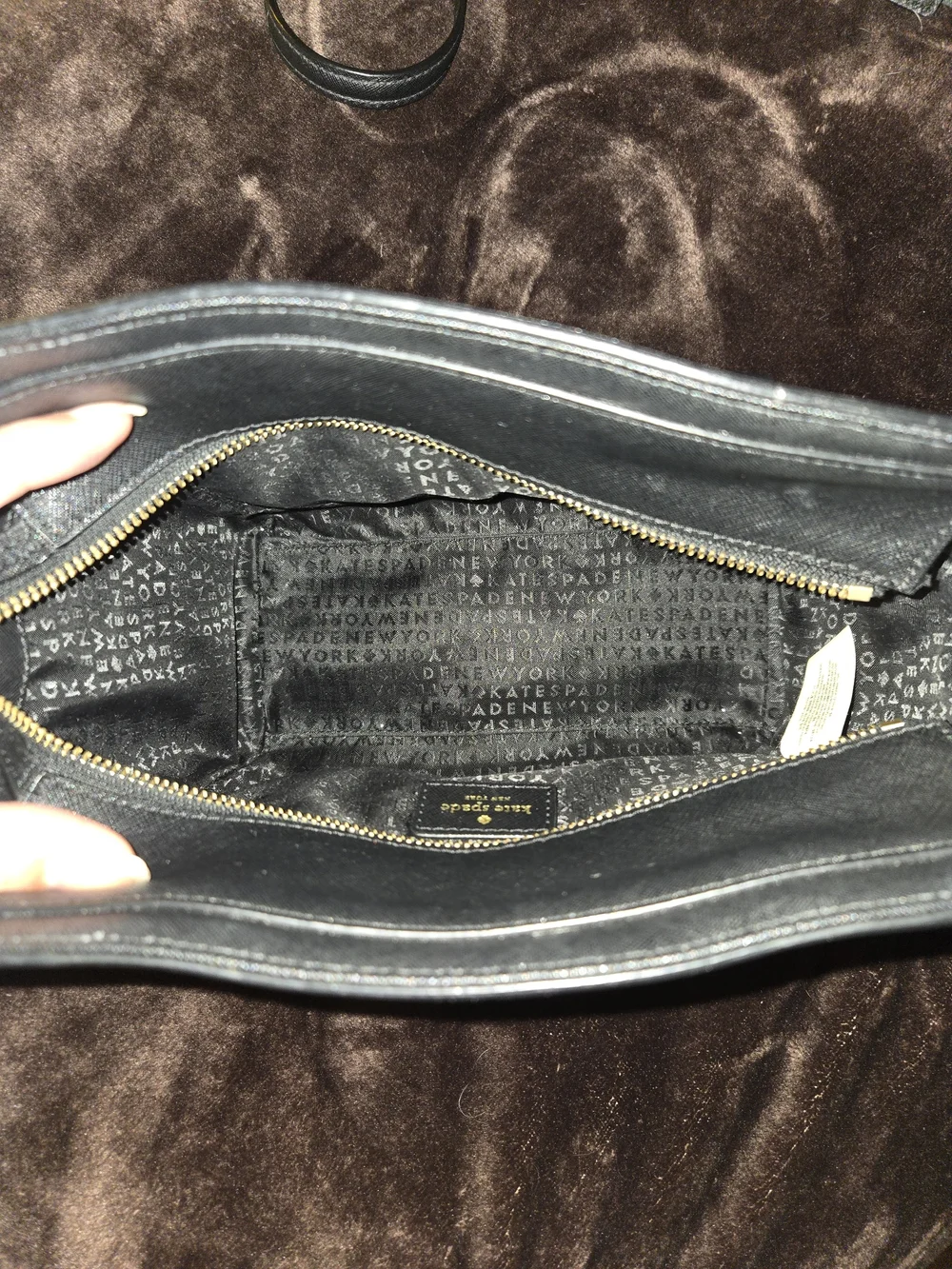 Kate Spade Black Leather Satchel with Removable Strap
